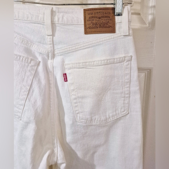 Levis Ribcage Straight Ankle Jeans White Size 27 - Picture 7 of 9